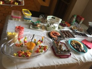 table with yummy food